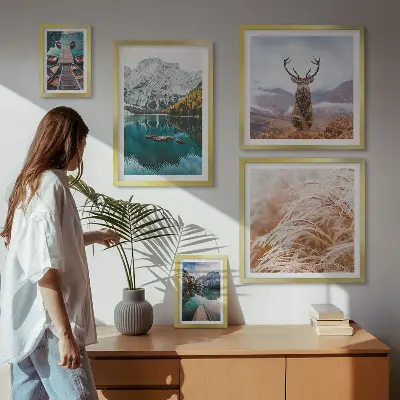 Set of 5 wall art pieces Mountain landscapes and the beauty of nature