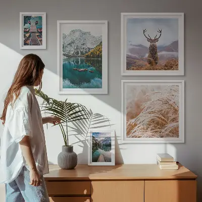 Set of 5 wall art pieces Mountain landscapes and the beauty of nature