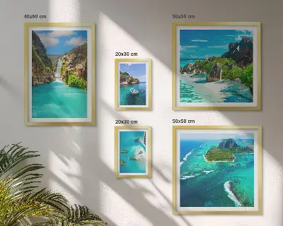 Framed photo set Tropical waterfalls and beaches