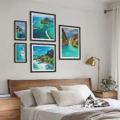 Framed photo set Tropical waterfalls and beaches