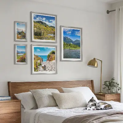 Set of 5 mountain and beach landscape wall art pieces set of five mountain and beach landscape wall art pieces