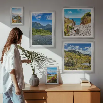 Set of 5 mountain and beach landscape wall art pieces set of five mountain and beach landscape wall art pieces