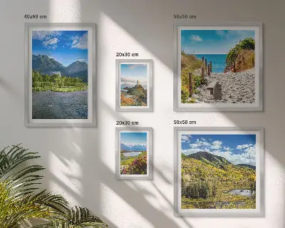 Set of 5 wall art pieces Landscapes of mountains and beaches