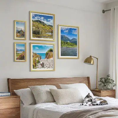 Set of 5 wall art pieces Landscapes of mountains and beaches