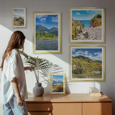 Set of 5 wall art pieces Landscapes of mountains and beaches