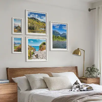 Set of 5 mountain and beach landscape wall art pieces set of five mountain and beach landscape wall art pieces