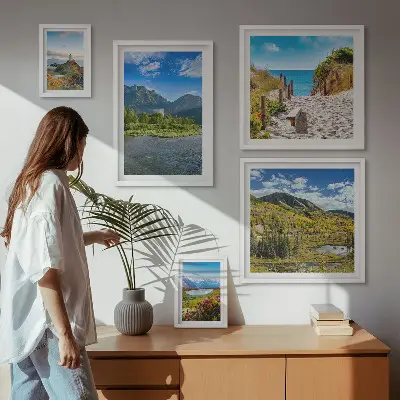 Set of 5 mountain and beach landscape wall art pieces set of five mountain and beach landscape wall art pieces