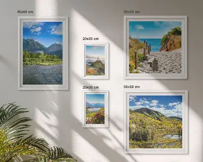 Set of 5 wall art pieces Landscapes of mountains and beaches