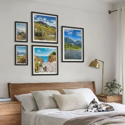 Set of 5 wall art pieces Landscapes of mountains and beaches
