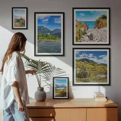 Set of 5 mountain and beach landscape wall art pieces set of five mountain and beach landscape wall art pieces