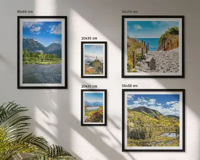 Set of 5 wall art pieces Landscapes of mountains and beaches