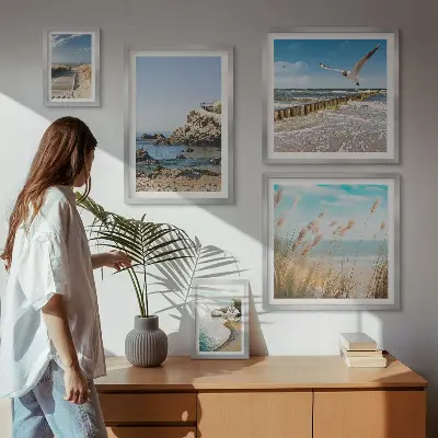 Seaside beach landscapes gallery wall
