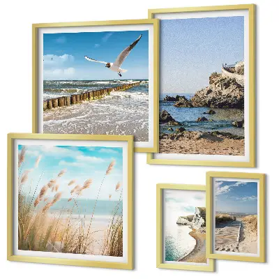 Seaside beach landscapes gallery wall