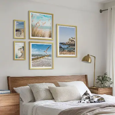 Seaside beach landscapes gallery wall