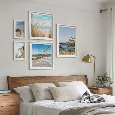 Seaside beach landscapes gallery wall