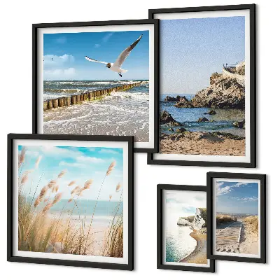 Seaside beach landscapes gallery wall