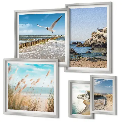 Seaside beach landscapes gallery wall