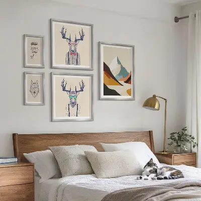Framed photo set Stylish animal portraits