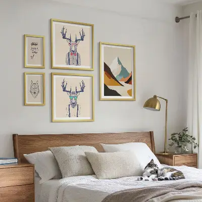Framed photo set Stylish animal portraits