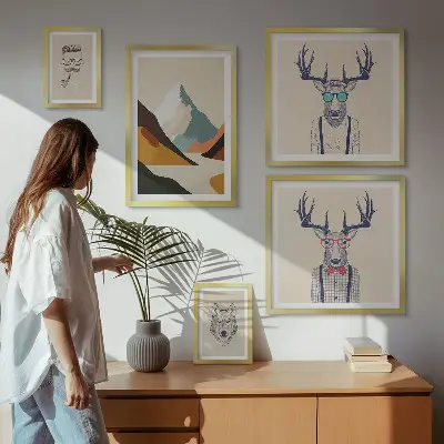 Framed photo set Stylish animal portraits