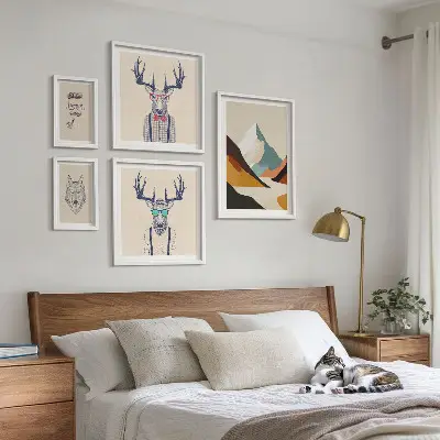 Framed photo set Stylish animal portraits