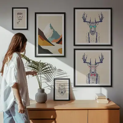Framed photo set Stylish animal portraits