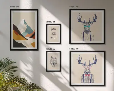 Framed photo set Stylish animal portraits
