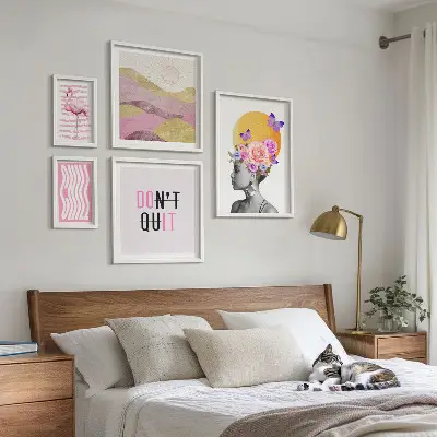 Gallery wall Boho style flowers inspirations