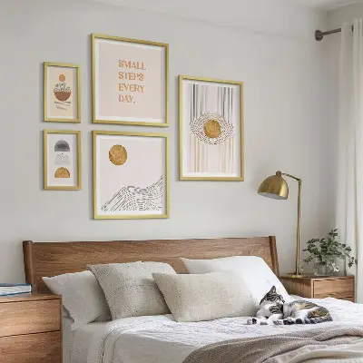 Framed photo set Abstract geometric texts