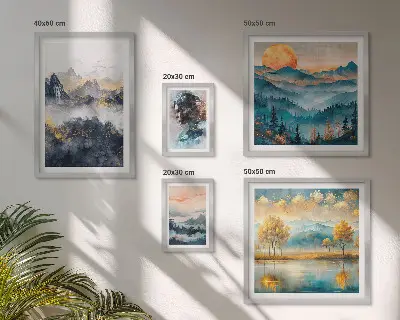 Framed photo set Mountain landscapes and portraits