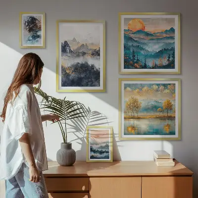 Framed photo set Mountain landscapes and portraits