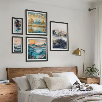 Framed photo set Mountain landscapes and portraits