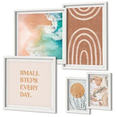 Set of 5 wall art pieces Stylish plant decorations