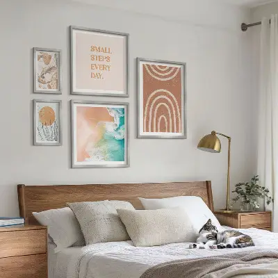 Plant wall art set of 5 decorative pieces