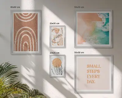 Set of 5 wall art pieces Stylish plant decorations