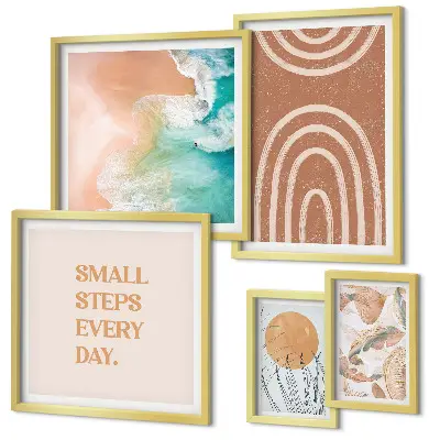 Set of 5 wall art pieces Stylish plant decorations