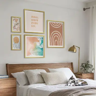 Plant wall art set of 5 decorative pieces