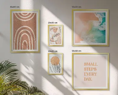 Set of 5 wall art pieces Stylish plant decorations