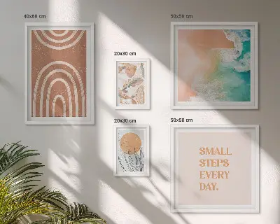 Set of 5 wall art pieces Stylish plant decorations
