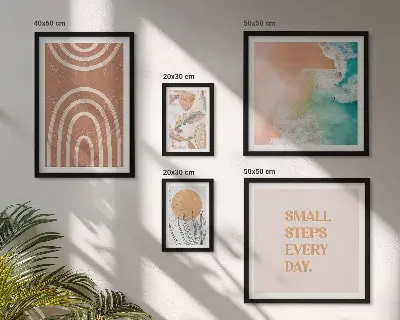 Plant wall art set of 5 decorative pieces