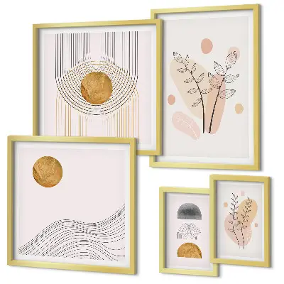 Framed photo set Stylish minimalist plants