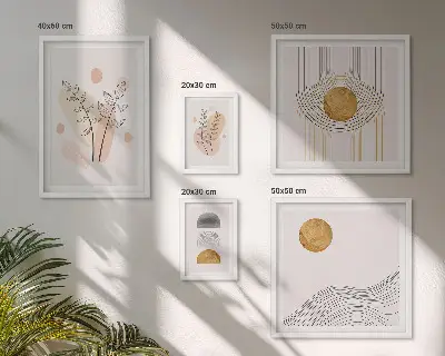 Framed photo set Stylish minimalist plants