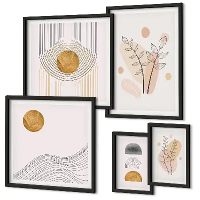 Framed photo set Stylish minimalist plants