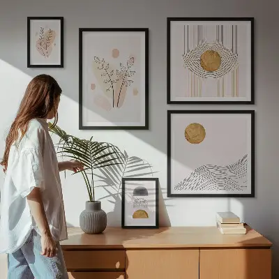 Framed photo set Stylish minimalist plants