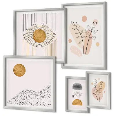Framed photo set Stylish minimalist plants