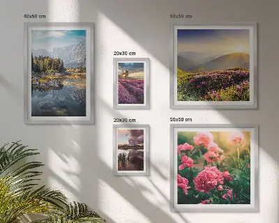 Set of 5 wall art pieces Landscapes nature flowers mountains