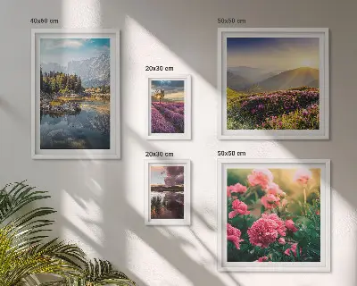 Set of 5 wall art pieces Landscapes nature flowers mountains