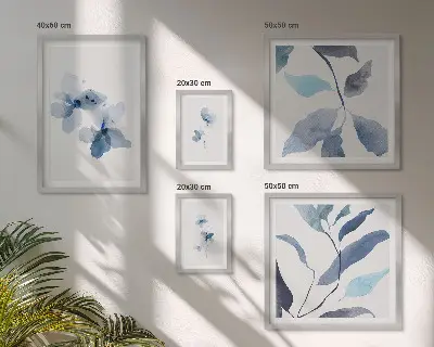 Stylish watercolor flowers wall art set of 5 pieces