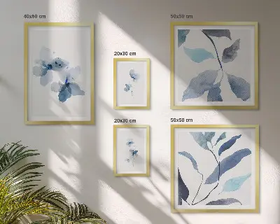 Set of 5 wall art pieces Stylish watercolor flowers