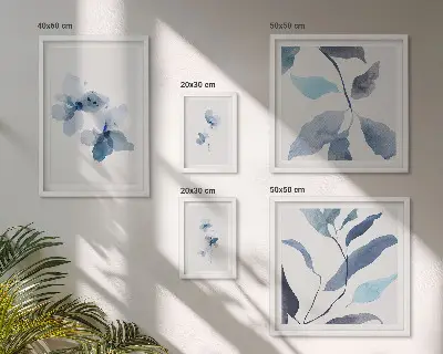 Set of 5 wall art pieces Stylish watercolor flowers